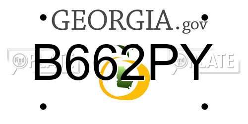 B662PY Georgia License Plate