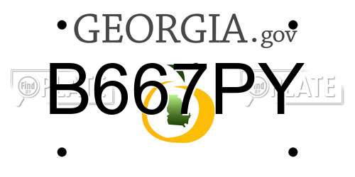 B667PY Georgia License Plate