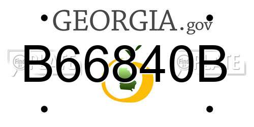 B66840B Georgia License Plate