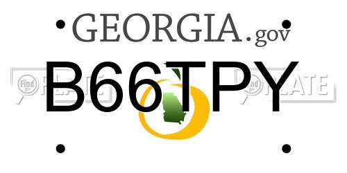 B66TPY Georgia License Plate