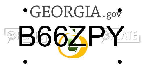 B66ZPY Georgia License Plate