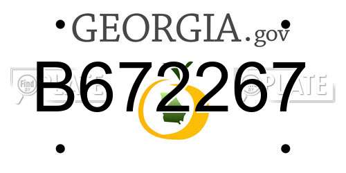 B672267 Georgia License Plate