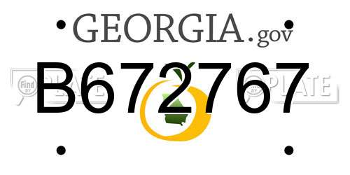 B672767 Georgia License Plate