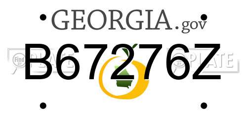 B67276Z Georgia License Plate