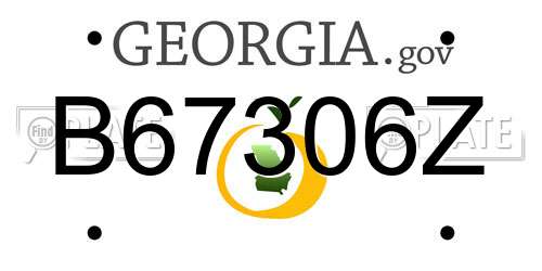 B67306Z Georgia License Plate