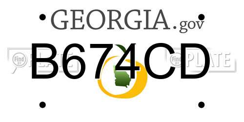 B674CD Georgia License Plate