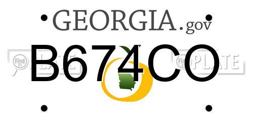 B674CO Georgia License Plate