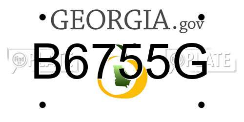 B6755G Georgia License Plate
