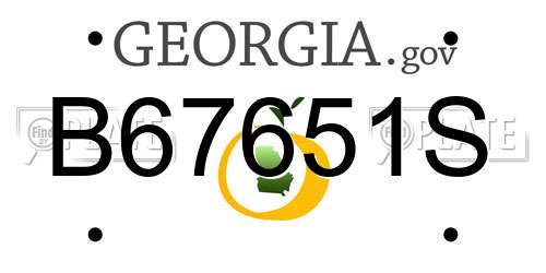 B67651S Georgia License Plate