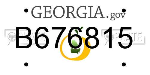 B676815 Georgia License Plate