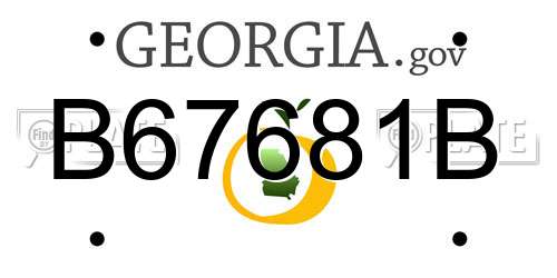 B67681B Georgia License Plate