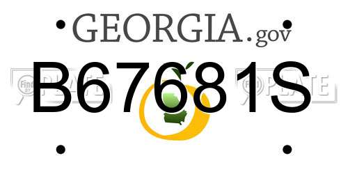 B67681S Georgia License Plate
