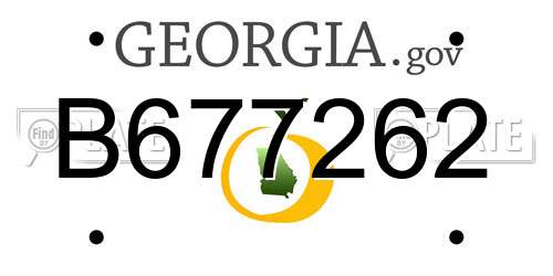 B677262 Georgia License Plate