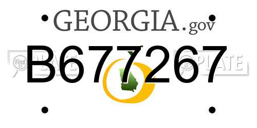 B677267 Georgia License Plate