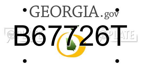 B67726T Georgia License Plate