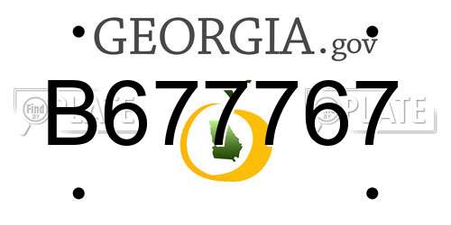 B677767 Georgia License Plate