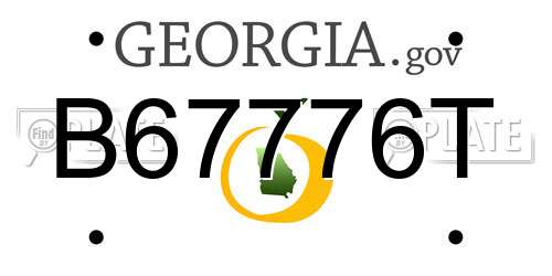 B67776T Georgia License Plate