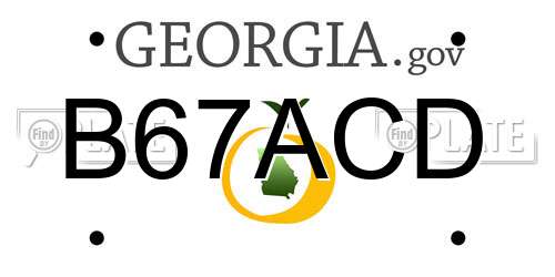 B67ACD Georgia License Plate