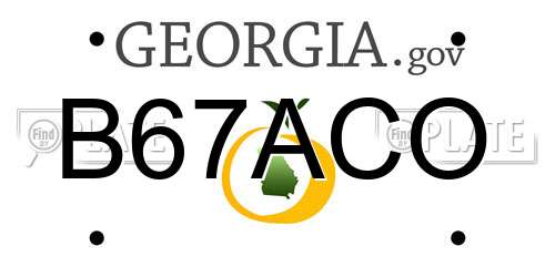 B67ACO Georgia License Plate