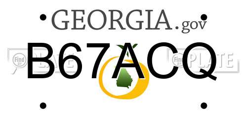 B67ACQ Georgia License Plate