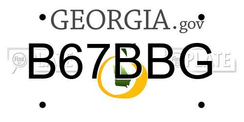 B67BBG Georgia License Plate