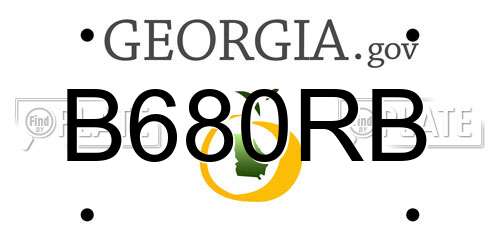 B680RB Georgia License Plate