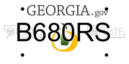 B680RS Georgia License Plate