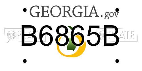B6865B Georgia License Plate
