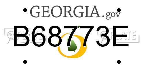 B68773E Georgia License Plate