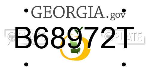 B68972T Georgia License Plate