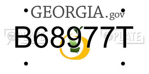 B68977T Georgia License Plate