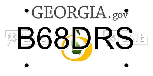 B68DRS Georgia License Plate