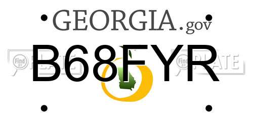 B68FYR Georgia License Plate