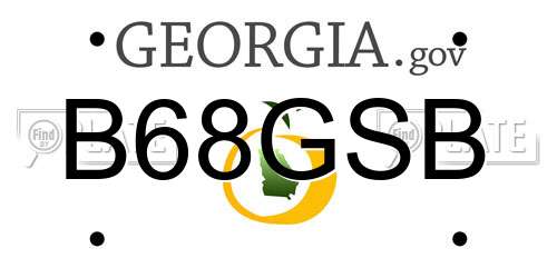 B68GSB Georgia License Plate