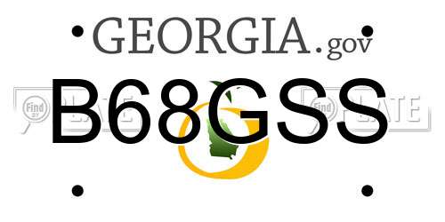 B68GSS Georgia License Plate