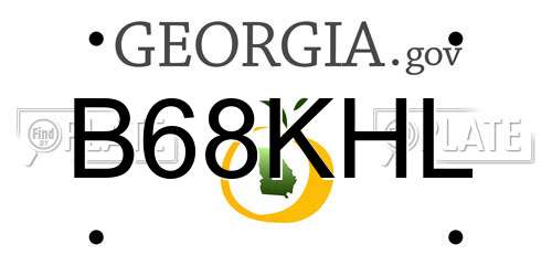 B68KHL Georgia License Plate