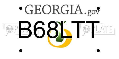 B68LTT Georgia License Plate