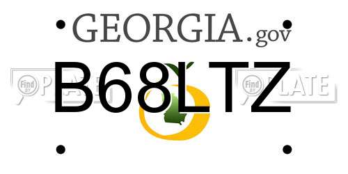 B68LTZ Georgia License Plate