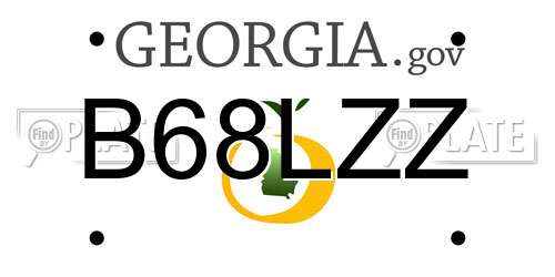 B68LZZ Georgia License Plate