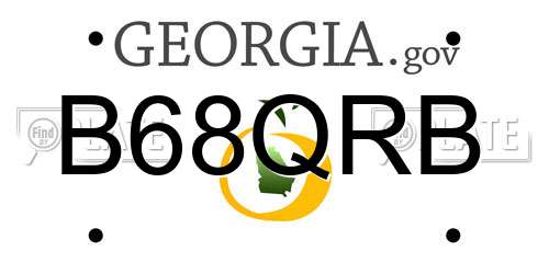 B68QRB Georgia License Plate