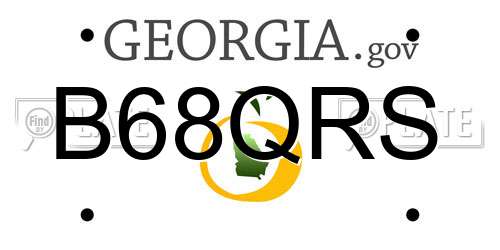 B68QRS Georgia License Plate