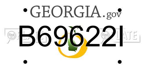 B69622I Georgia License Plate