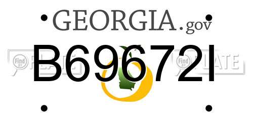 B69672I Georgia License Plate