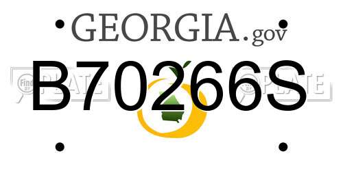 B70266S Georgia License Plate