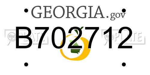 B702712 Georgia License Plate