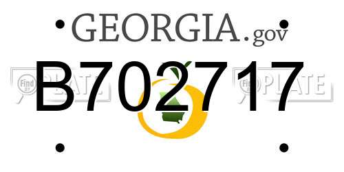 B702717 Georgia License Plate