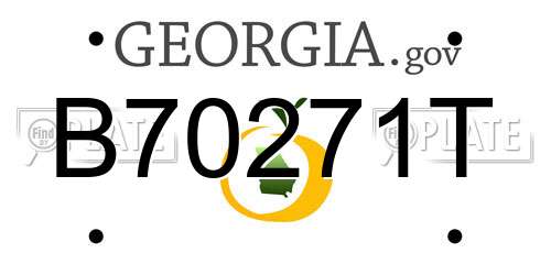 B70271T Georgia License Plate