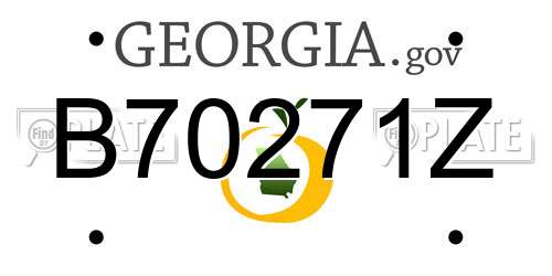 B70271Z Georgia License Plate