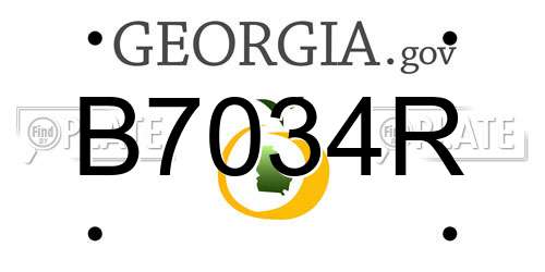 B7034R Georgia License Plate