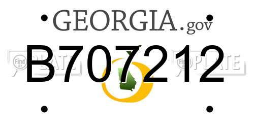 B707212 Georgia License Plate